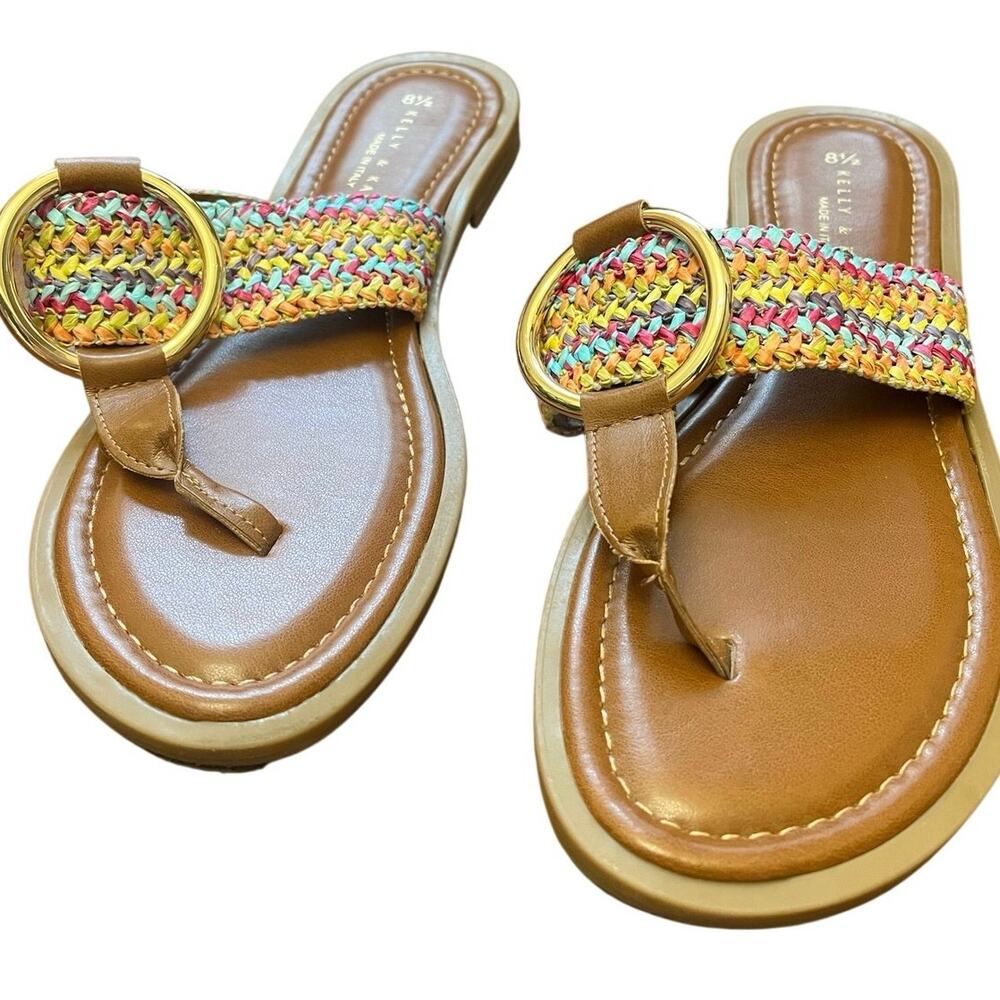 Kelly & Katie Made in Italy Multi-Color Woven Sandals - Size 8.5- EUC